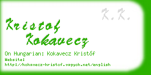 kristof kokavecz business card